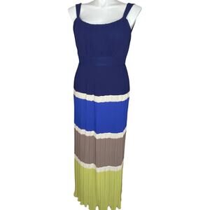 Max and Cleo Size 8 color-block pleated Melissa maxi dress